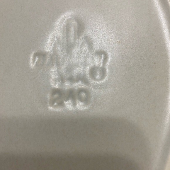 Yorktowne by PFALTZGRAFF 8" Oval Baker Stoneware Tan Blue Trim Flower Pattern - Picture 2 of 3